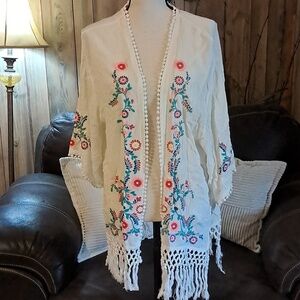 Women's Cardigan Floral Print Rewind Embellished Cottagecore Boho Festival